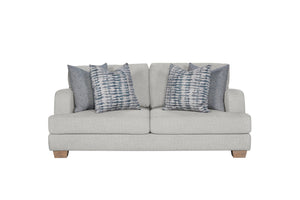 English Elm Love seat Birch Cream White Upholstered with 4 Down Pillows, High-Density Cushions & Durable Frame B2699P296299