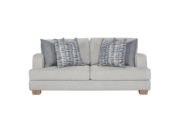 English Elm Love seat Birch Cream White Upholstered with 4 Down Pillows, High-Density Cushions & Durable Frame B2699P296299