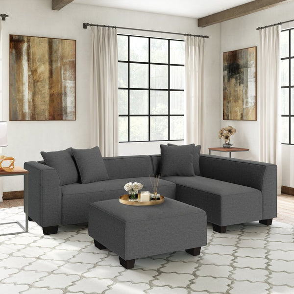 English Elm Marston Corduroy L-shape Sectional Sofa Deep Seating Six Seat Modern Living Room B127S00002