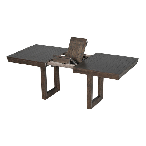 English Elm TOPMAX 7-Piece Extendable Dining Set with 12" Self-Hidden Butterfly Leaf and Upholstered Chairs, Distressed White Wire-Brushed Finish Brown SP000059AAD