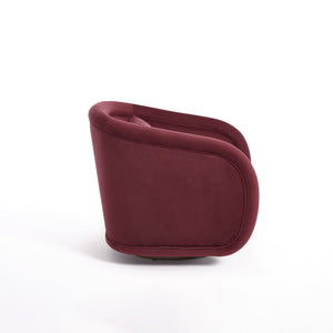 English Elm Swivel Barrel Chair Plush Teddy Fabric Pumpkin Silhouette for Living Room or Bedroom W3244P288860