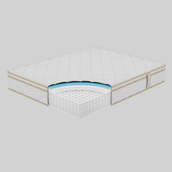 English Elm Queen Hybrid Mattress Euro Top Gel Foam Pocketed Coils Medium Firm 12 Inch Profile B372P396154