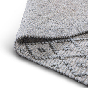 English Elm Millow 6 x 9 Area Rug Silver Wool Blend Handwoven Geometric Pattern, 0.5" Thick, Knotted Fringe Overstock B136P188395