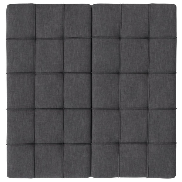 English Elm Laura Lift Top Storage Ottoman with Tufted Vegan Leather, Split Lift-Top, Dual Compartments for Living Room Seating Table Gray B136P252712