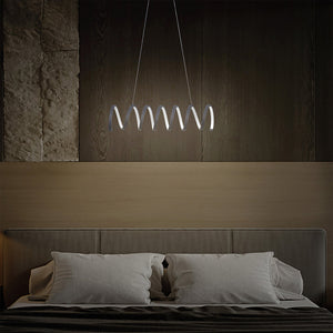 English Elm 23"L Matte Black Spiral Loop Aluminum Pendant Light with Integrated 14W LED, Adjustable 47"-12" Cords, Modern Illuminate B072P220163