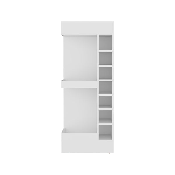 English Elm Glen Glen Lyon Bar Cabinet Corner White – Engineered Wood Wine Storage, Shelf & Lower Compartment, Durable Design B092P269907
