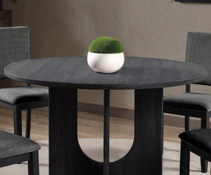 English Elm Classic Round Pedestal Dining Table Rubberwood Matte Finish Seats Four Modern Home Dark Gray B2741P421160