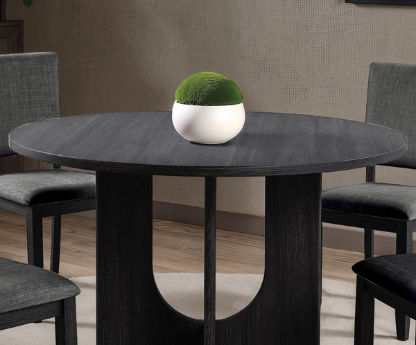 English Elm Classic Round Pedestal Dining Table Rubberwood Matte Finish Seats Four Modern Home Dark Gray B2741P421160
