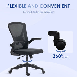 English Elm Vinsetto Ergonomic Mid-Back Mesh Office Chair With Lumbar Support, Adjustable Height & Flip-Up Arms W2225P229361-GIGA