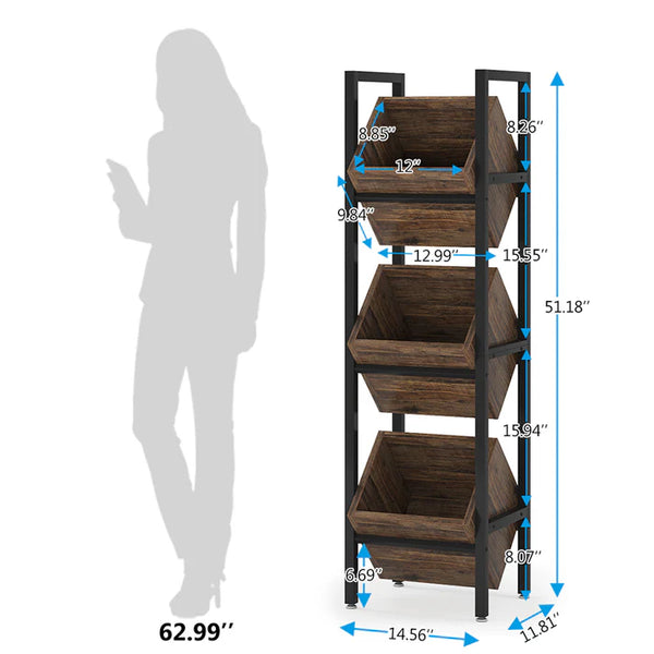 English Elm Stable Freestanding Wine Rack 36 Bottle Metal Wood Industrial Bar Storage T3971P449827