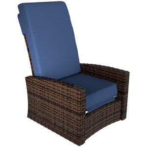 English Elm Outsunny Pe Rattan Swivel Recliner Outdoor Chair with Footrest and Padded Cushions W2225P485593