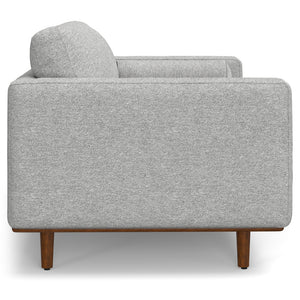 English Elm Morrison Mid-Century 72" Sofa with Ottoman Set — Eco-Friendly Recycled Fabric, Plush Feather Fill, Sturdy Craftsmanship Gray B136P199239