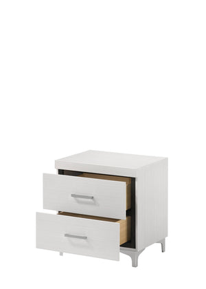English Elm Casilda White Nightstand with Dovetail Drawer, Metal Glide & 100lb Capacity – Stylish Storage B2726P339263