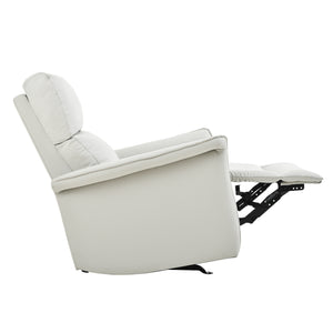 English Elm Manual Rocker Recliner Chair In Soft Pu Leather - Space-Saving Comfort For Nurseries & Living Rooms W1028S00048