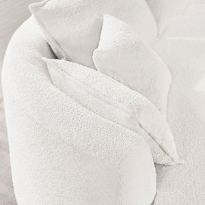 English Elm Curved Boucle Sectional Sofa – Cloud-Inspired Design For Modern Living, Comfort, And Style W876S00301