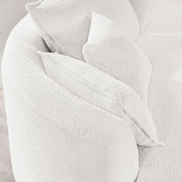 English Elm Curved Boucle Sectional Sofa – Cloud-Inspired Design For Modern Living, Comfort, And Style W876S00301