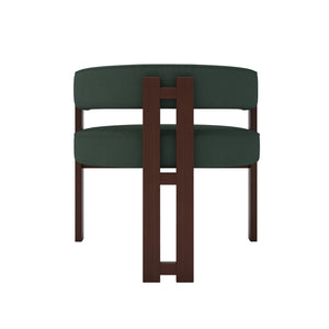 English Elm Modern Chenille Barrel Dining Chair with Padded Foam Seat, Sturdy Metal Legs, 300lb Capacity, Versatile Accent Emerald W395P233455