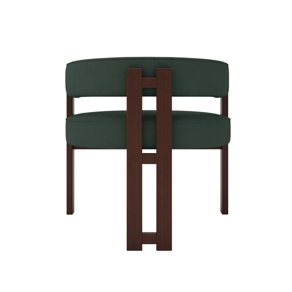 English Elm Modern Chenille Barrel Dining Chair with Padded Foam Seat, Sturdy Metal Legs, 300lb Capacity, Versatile Accent Emerald W395P233455