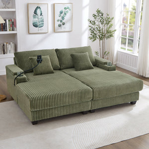 English Elm Swivel Barrel Accent Chair Chenille Tufted Round Club Seat for Living Room Lounge Green N719S002270F