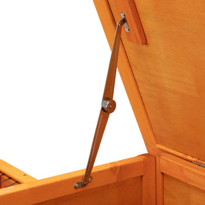 English Elm Detachable Two-tier Pine Rabbit Hutch with Rolling Casters and Removable Waste Trays Orange W2181P190616