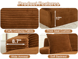 English Elm Indoor Oversized Double Chair Sleeper Sofa Wide Low Profile Minimalist Lounge Seat Orange W2100S00352