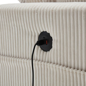 English Elm United Cozy Cloud Sleeper Sofa Bed & Oversized Chaise Lounge With Usb, Storage & Cup Holders W1568S00161-GIGA