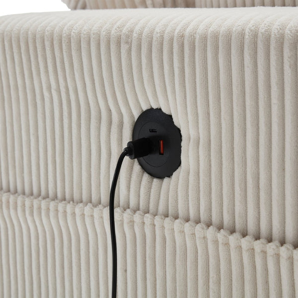 English Elm United Cozy Cloud Sleeper Sofa Bed & Oversized Chaise Lounge With Usb, Storage & Cup Holders W1568S00161-GIGA