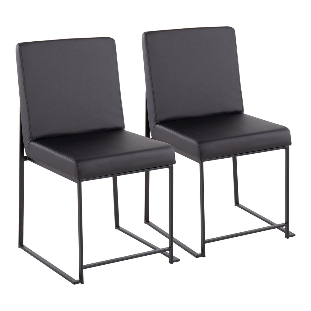 English Elm Mason Swivel Dining Chairs Faux Leather Upholstered with Steel Base Set of 2 Black B202P223548