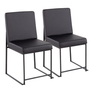 English Elm Mason Swivel Dining Chairs Faux Leather Upholstered with Steel Base Set of 2 Black B202P223548