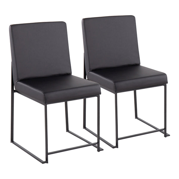 English Elm Mason Swivel Dining Chairs Faux Leather Upholstered with Steel Base Set of 2 Black B202P223548