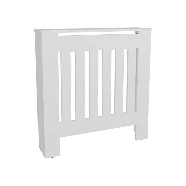English Elm Radiator Cover Cabinet Slatted Ventilated Enclosure White Finish Entryway Display Shelf B200P362052