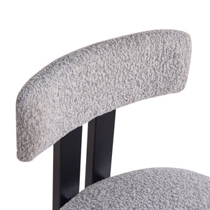 English Elm Christopher Knight Home® - 26.5'' Stylish Round Stools with Low Back - Comfortable Upholstered Seats, Walnut Base, Metal Frame Black+ Gray N780P236628G