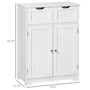 English Elm Foyer Beadboard Floor Cabinet with Drawers White Farmhouse Storage for Entryway Bath T3971P466198