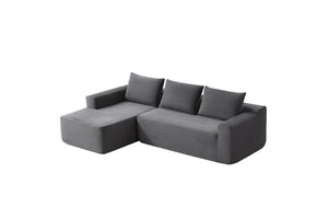 English Elm 105" Cloud Modular Sectional Corduroy Upholstered Deep Seat Sofa for Living Room W3975S00011