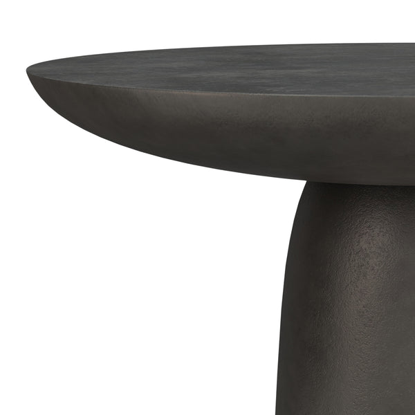 English Elm Alexa Hand-Finished Black Nickel 30" Round Cast Aluminum Pedestal Coffee Table, Industrial Chic B136P239028