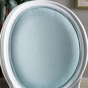 English Elm Christopher Knight Home® - Kd Dining Chair Set Of 2 - Elegant French Country Upholstered Chairs With Fluted Legs & Aqua Fabric 60352.00LBL