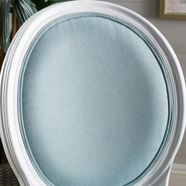 English Elm Christopher Knight Home® - Kd Dining Chair Set Of 2 - Elegant French Country Upholstered Chairs With Fluted Legs & Aqua Fabric 60352.00LBL