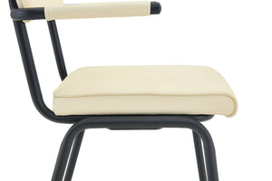 English Elm Dining Chairs Set of 2 Velvet Upholstered with Hangable Arms and Metal Legs W3493P449279