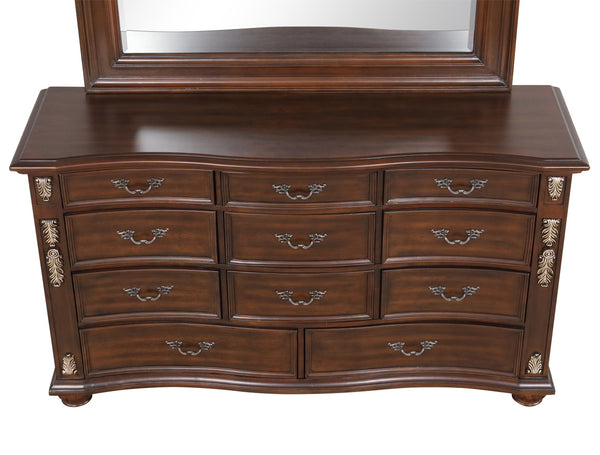 English Elm Lyon 11-Drawer Dresser with Rich Wood Veneer and Gold Accents, Fully Assembled for Instant Style Cherry 22 L x 42 W x 70 H B078P301577