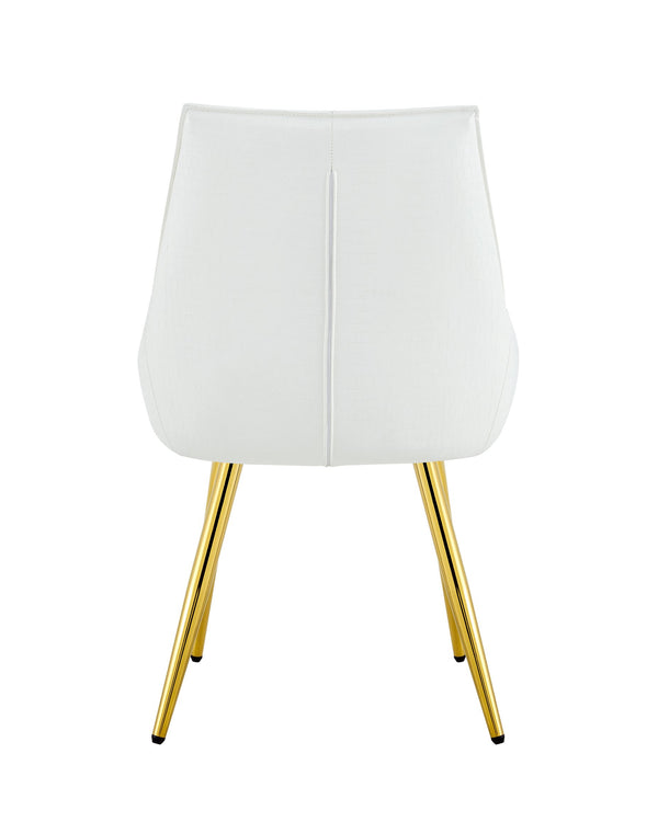 English Elm Crocodile Textured Pu Leather Accent Chair Diamond Tufted with Chrome Metal Legs W3493P456362