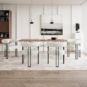 English Elm Counter Height Stools Set of 2 Mid-century Metal Legs Ergonomic Kitchen Island Seating Beige T3623P432004