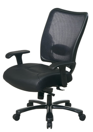 OSP Home Furnishings Big Tall Ergonomic Office Chair Breathable Mesh Back Bonded Leather Seat 400 Lb 75-47A773