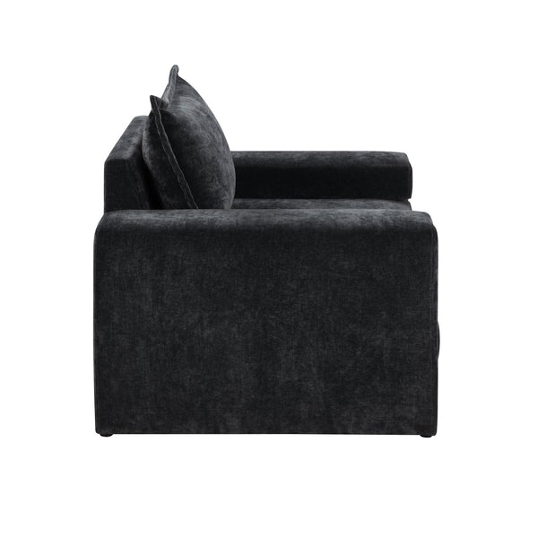 English Elm Christopher Knight Home® - Chenille Oversized Armchair with Thick Cushion and Wide Armrests, Ergonomic Back for Cozy Living Spaces Black N763P314419B