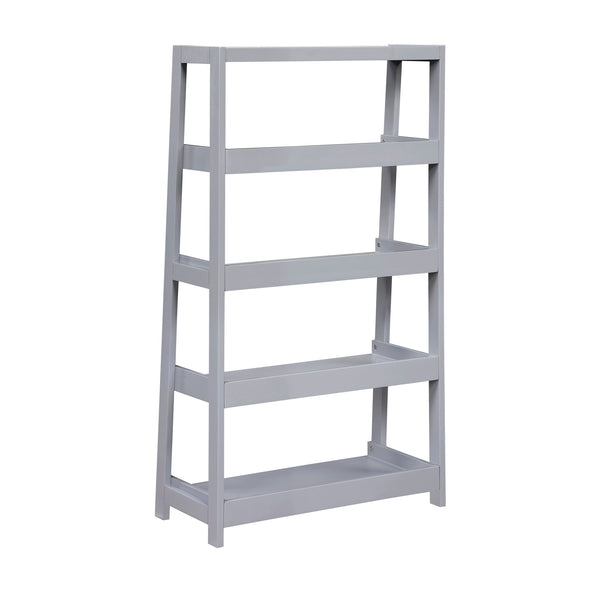English Elm Modern Four Shelf Wooden Bookcase Vertical Storage Unit for Bedroom or Office Gray B011P460150