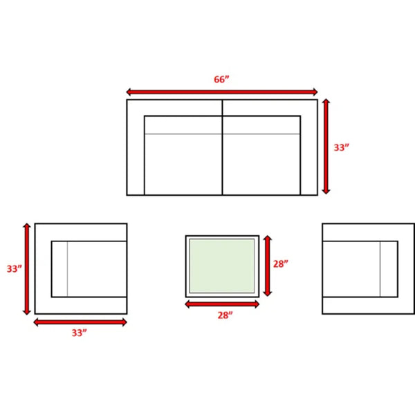 English Elm Fully Assembled 4-Piece Patio Rattan Sofa Set - Durable, Comfortable, Weather-Resistant Elegance! B120S00175