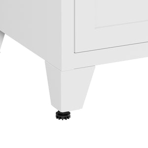 English Elm 9 Drawer Steel Dresser Low Profile White Powder Coated Frame Quiet Glide Bedroom Storage T2398P465982