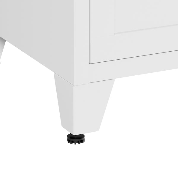 English Elm 9 Drawer Steel Dresser Low Profile White Powder Coated Frame Quiet Glide Bedroom Storage T2398P465982