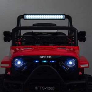 English Elm 12v Kids Electric Ride on Truck with Parental Remote Four Wheel Suspension and Led Lights Red W1578P187461