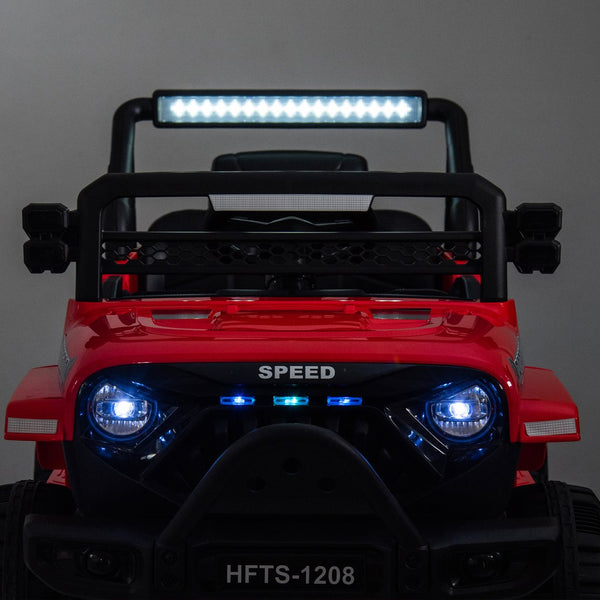 English Elm 12v Kids Electric Ride on Truck with Parental Remote Four Wheel Suspension and Led Lights Red W1578P187461