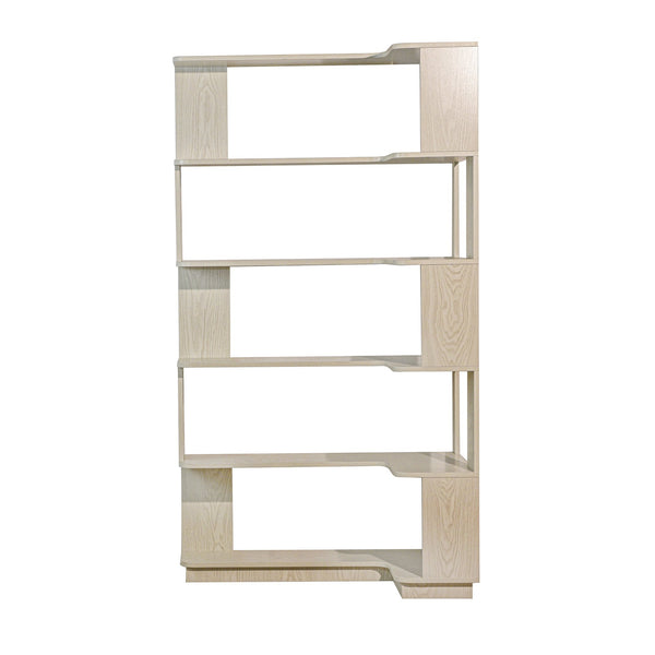 English Elm 90cm L-shaped Corner Bookcase Five Tier Mdf Open Shelving for Living Room Office W2899P444151